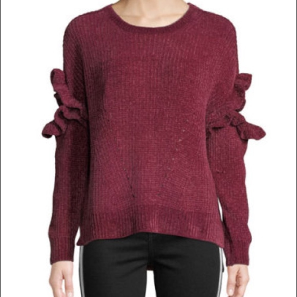 NEW Romeo & Juliet Couture Ruffle Sweater Large - Picture 2 of 3